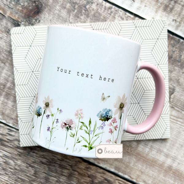 If  we’re flowers, I’d pick you Mum Nanna Grandma Nan Lilac Pink  Floral Design Home Quote Ceramic mug Mother’s Day