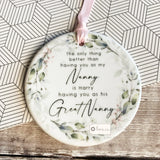 Personalised The only thing better than.... Mum Nanna Nanny Grandma Greenery Design Ceramic Keepsake